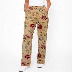 Lauren Ralph Lauren Womens Floral Embroidered Pant Trousers, Size 10